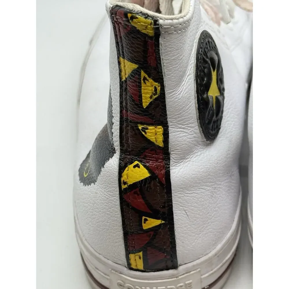 Custom Painted African Queen Hi Top White Leather Converse Chuck Taylor Womens 9 - Picture 6 of 16